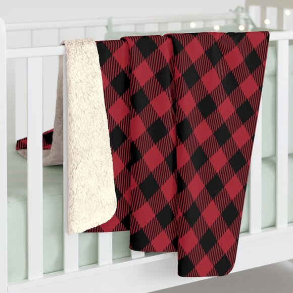 Porter Anna Other - NWOT Porter Anna- Red & Black Sherpa Blanket in Gingham